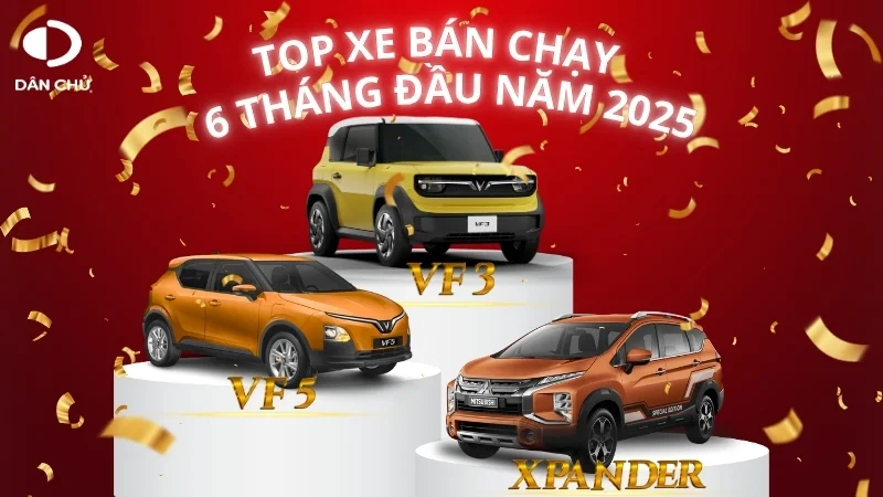 Top 10 xe bán chạy nhất Việt Nam 6 tháng đầu năm 2025