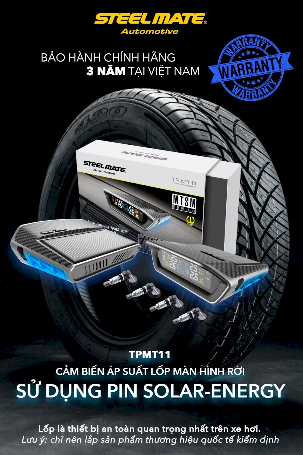 Cảm biến áp suất lốp TPMS Steelmate MT-11_2